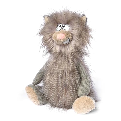 sigikid 39860 Plüschtier Kiez Monz, BeastsTown für Kinder und Erwachsene zum Sammeln, Schenken, Spielem, Schmusen, Grau/Katze