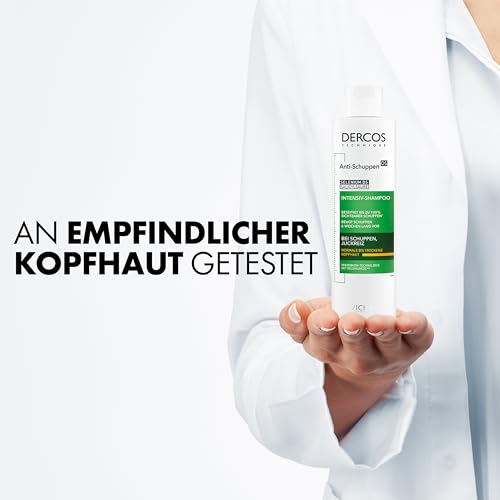 VICHY Anti-Schuppen Pflegeshampoo für trockenes Haar, 6 Wochen Anti-Rückfall-Wirkung, Frei von Parabenen, Mit Selendisulfid und Salicylsäure, Dercos Anti-Schuppen, 200 ml