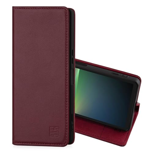 32nd Classic Series 2.0, Real Leather Book Wallet Flip Case Cover For Sony Xperia 5 V (2023), With RFID Blocking Card Slot