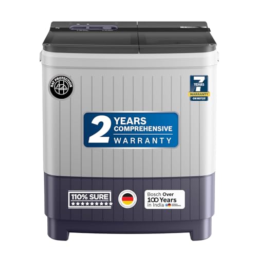 Image of Bosch 8 kg 5 Star Semi-Automatic Top Loading Washing Machine (2025 Model, WJP802L0IN, 3 Wash Programs, Anti-Rust Body, 1300 RPM Spin Speed, Peacock Blue, 2 Years Comprehensive Warranty)