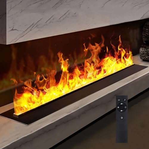 Water Vapor Fireplace with Real Water- Flame Vapour, Multiple Flame Colors and 5 Levels Flame Adjustment, Led Indoor Embedded Touchable Atomized Flame,1500mm-7colors-remotecontrol