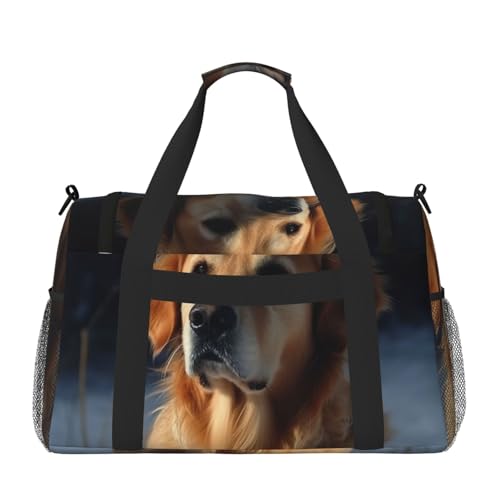 Golden Retriever Travel Duffel Bag Lightweight Waterproof Carry On Tote Bag Foldable Weekender Overnight Bags Sport Gym Bag For Women Men2