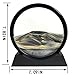 SANDCLE Moving Sand Art Picture - Sand Art Liquid Motion 3D Deep Sea Sandscape, Round Glass Frame Display Flowing Sand Relaxing Toy for Desktop Home Office Work Ocean Decor(Black, 7