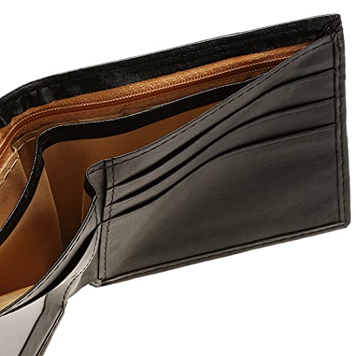 Coocheer Men's Synthetic Leather Wallet, Extra Capacity Bifold Stylish Wallets For Men With Multiple Card Slots, Black #TOP2