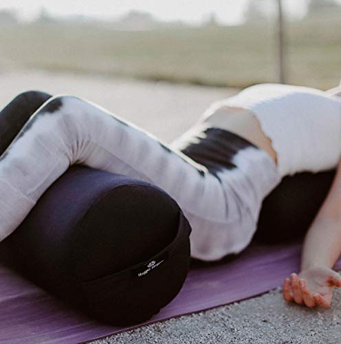 Image of Hugger Mugger Round Yoga Bolster - Firm Round Shape, Higher Profile, Great Under Knees, Soft Support, Handmade in The USA