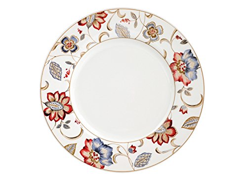 H&H Earthenware Jacobean Piatto Tavola Piano, 27 Cm, Ceramica, Multicolore
