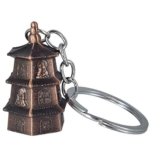 Image of OTTAVO Guardian Bell Keychain, Oxidized Copper, Tibetan Style, 5 cm Height, Good Luck Charm
