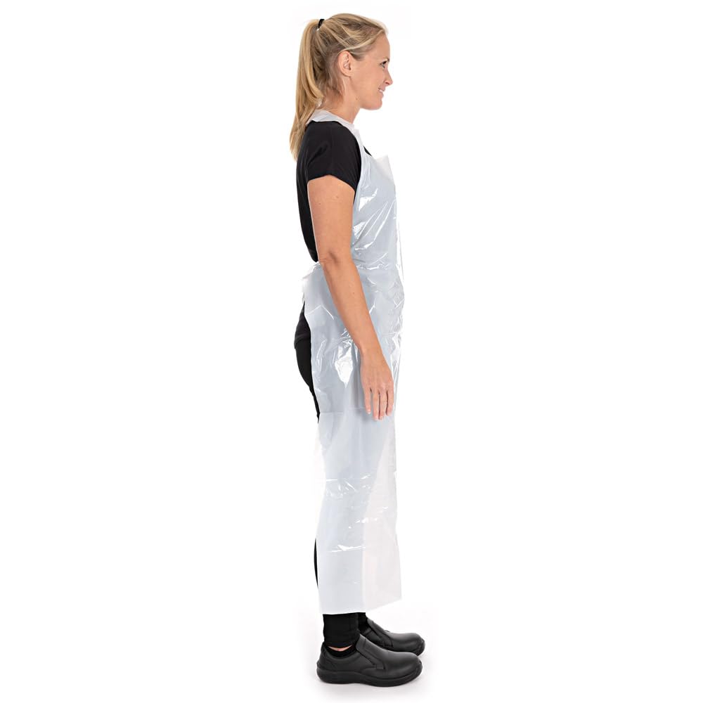 Franz Mensch 500 Stück Hygostar Einwegschürzen im Staubschutzbeutel ca. 35 my | LDPE, L: 120cm, B: 75cm, weiß, 35my, Karton, Einwegschürzen, Plastikschürzen, Einmalschürzen