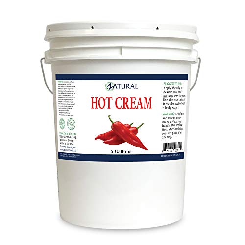 Zatural Organic Hot Cream 5 Gallon Bulk Size, Heating and Cooling Massage Cream (5 Gallon)