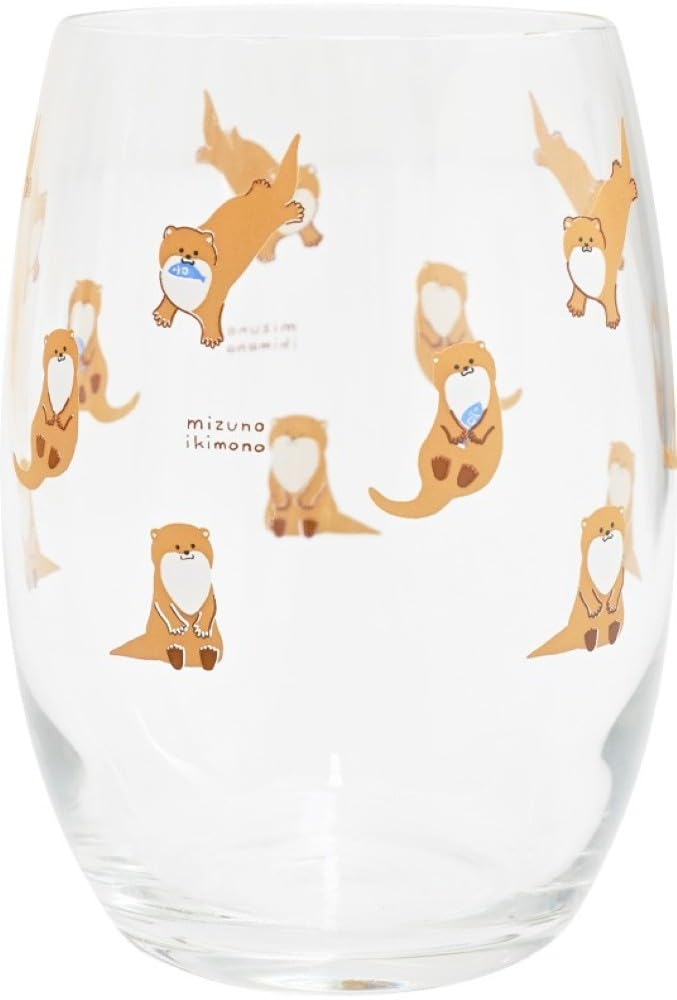 Amazon｜逸品社 mizunoikimono グラス 350ml カワウソ 43081