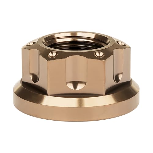 Image of Titanium M6 M8 M10 M12 M14 M16 Flange Bolt Nut Bicycle Motorcycle Rear Axle Car Modification Accessories Pack of 6 (M14 Pitch 1.5mm, Bronze)