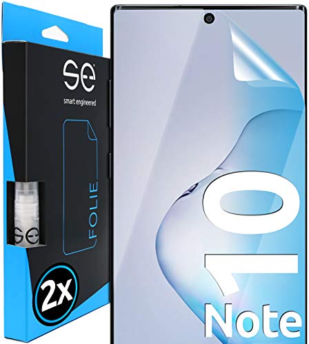 smart engineered Protectores de Pantalla de hidrogel 3D Compatible con Samsung Galaxy Note 10 [2 Unidades Pelicula Vidrio TPU -Transparente,...