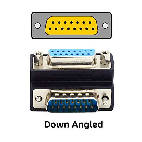Adaptador Conector DB Ángulo 90° Macho a Hembra 15 pines miniatura 2