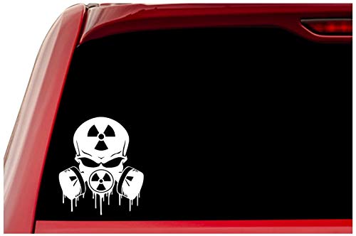 Ur Impressions Nuclear Skull Gas Mask Skull Decal Vinyl Sticker Graphics For Cars Trucks Suv Vans Walls Windows Laptop|White|5.5 X 5 Inch|Uri600 #TOP4