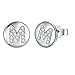 Produktbild J.Endéar Buchstaben M Ohrringe Ohrstecker Silber 925 Damen Mädchen kleine Ohrringe mit Zirkonia 8 * 8mm Schmuck