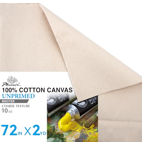 PHOENIX Unprimed Canvas Fabric by The Yard - 72