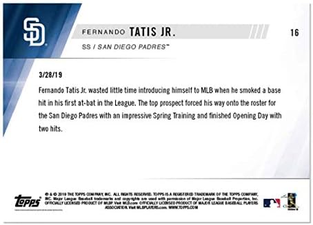 2019 Topps Now #16 Fernando Tatis Jr. RC Rookie San Diego Padres COLLECTS TWO HITS IN HIS MLB DEBUT Official MLB Baseball Trading Card LIMITED PRINT RUN 3061