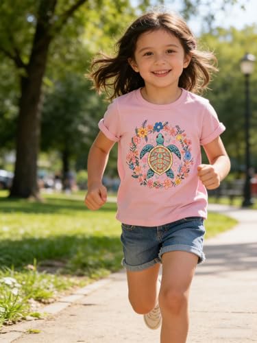 Image of Funnycokid Little Girls T Shirt for Toddler 3-7 Years Kids Tee Graphic Short Sleeve Clothes Tops