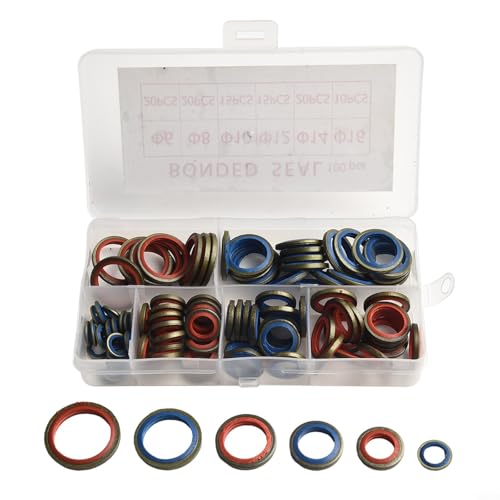 Solaughguy Seal Washer Set 245 Pcs Assorted Silicone Rubber O-For Ring Kit for Plumbing Gas Automotive Faucet Sealing Repair M6-M30 with Long lasting Storage Box(100pcs)