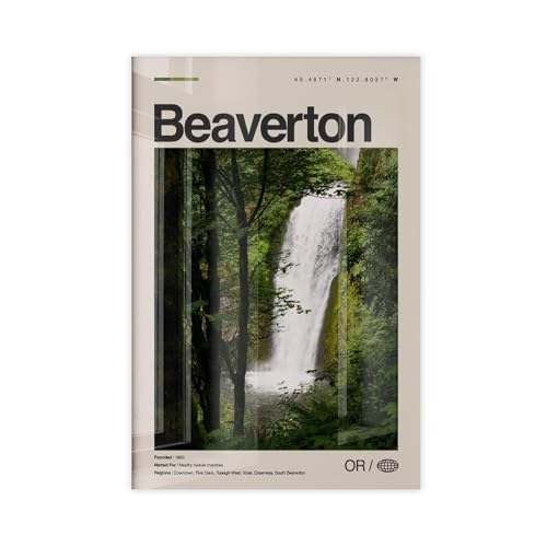 Beaverton Oregon Pacific Northwest Forest Landscape Canvas Poster Wall Art