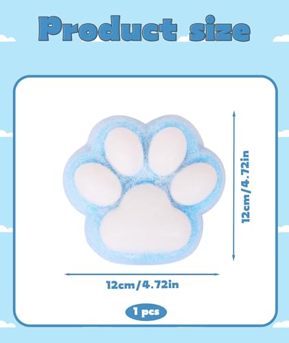 Image of Taba Squishies, Big Squishy Toy, Super Soft Large fufu Squishy Cat Paw 11CM Fidget Toy Stress Relief Toys Adults & Kids, Squishy Sensory Fidget Toys for Office, Study, and Travel (Blue and White)