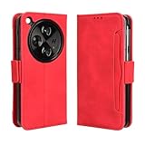 DAMONDY for OnePlus Open Case,OnePlus Open Wallet Case for Women Men, PU Leather Case Protective Flip Folio Cover Purse Clutch with 5 Card Holder Slot for OnePlus Open-Red