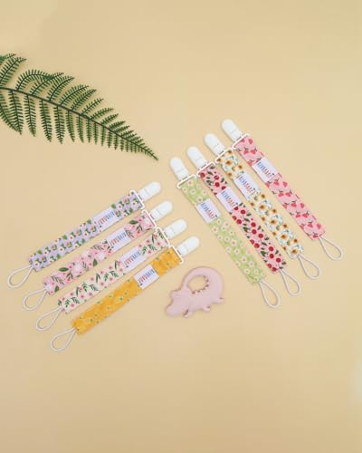 Image of ALVABABY Pacifier Clips 8 Pack Binky Paci Clip Holder Leashes 8DP21A