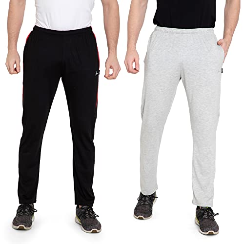 Image of Zeffit Solid Cotton Track Pants /Lower Sport Wear for Men & Boys | Stylish Regular Fit Track Pants for Gym /Running /Workout /Jogging /Sports (Pack of 2)