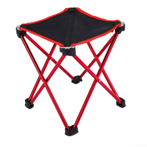 Taburete ligero de camping portátil plegable ideal para pesca, senderismo, jardinería y actividades de playa (rojo)