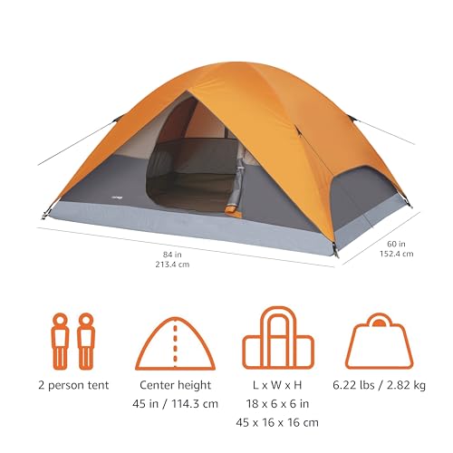 Amazon Basics Dome Camping Tent with Rainfly and Carry Bag, 3-Season Easy Set-Up Tent, 6 Person - Image 6