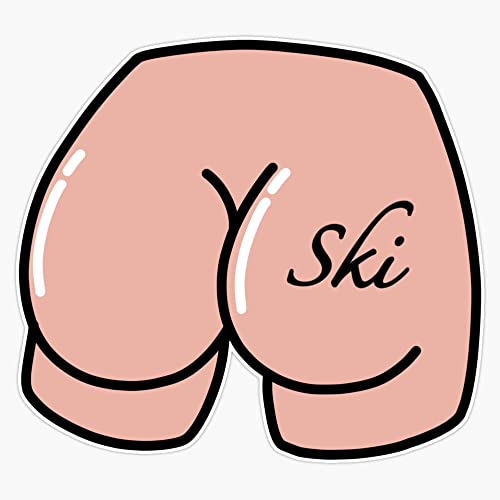 Ski Bum Text Tattoo Vinyl Bumper Sticker 5