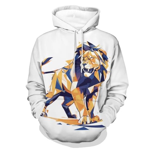 Sweatshirt Lion Jaune Homme Femme : Le Hoodie Manches Longues Anti-Froid
