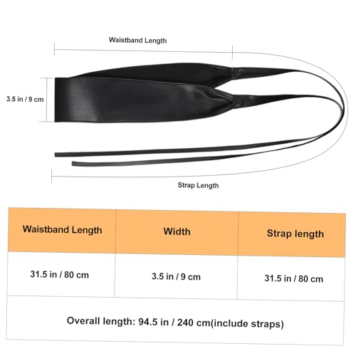 BESTYASH Wide Pu Leather Waist Belt for Women Fashionable Black Wrap Corset Belt for Dresses Skirts and Costumes Versatile Accessory for Occasion2