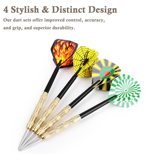 LDERFIV 12 Stück Dartpfeile Metallspitze Dart Pfeile Steel Darts Flights Steeldarts Steel Dartpfeile Steeldart Pfeile Dartpfeile Profi Dartpfeile Set 14 Gramm für Anfänger und Hobbyisten