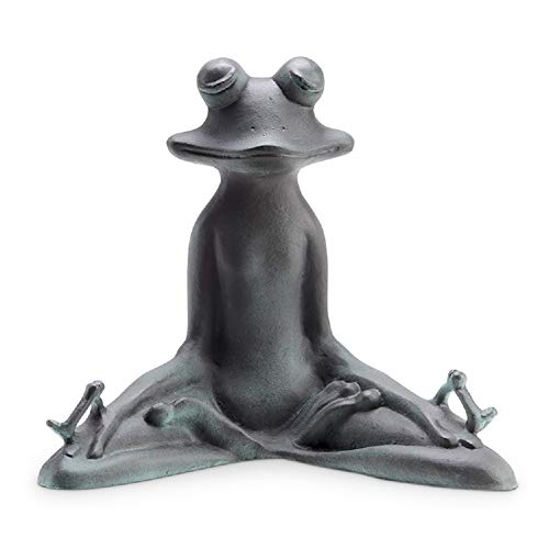 Spi Home Cast Aluminum Contented Yoga Frog Garden Sculpture 12 Inches High #TOP1