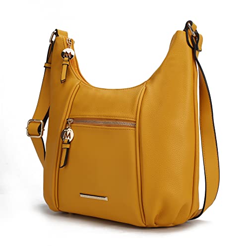Image of MKF Collection Crossbody Bag for Women - PU Leather Hobo Handbag - Designer Side Messenger Purse, Shoulder Crossover