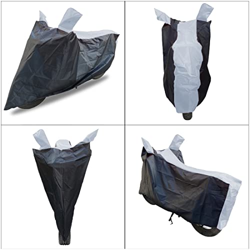 Image of All Weather Protection Scooty Cover for Activa 6G Large - Anti UV - Dustproof - Polyester Top of The Line Scooty Cover Black Silver