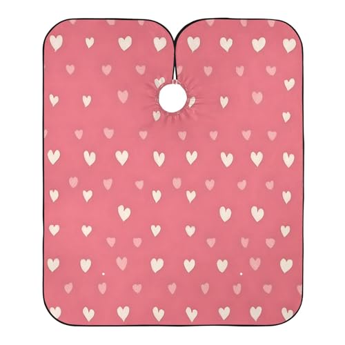 BOESI Scribble Love Pattern Barber Shawl, Waterproof Haircut Shawl, Haircut Salon Apron, Shaving Bib, 55 x 65 inches