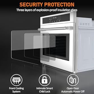 30 inch Electric Single Wall Oven with Convection Fan Touch Control, Large Oven Capacity, 360° Rotisserie, Fingerprint Resistant Stainless Steel