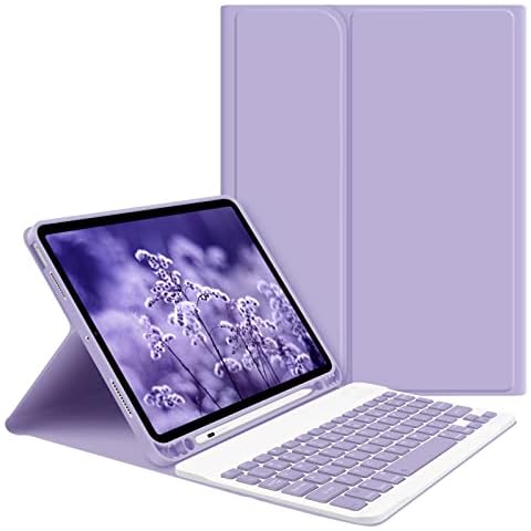 iPad Air 4th/5th Gen Keyboard Case GOKOCO iPad 2020/2022 10.9 Inch Tablet Cover with Magnetically Detachable Wireless Bluetooth Keyboard Give Full Protection with iPad(Purple) Cover