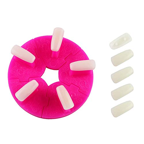 Leby 2Pcs Nail Art Practice Display Training Stand Holder Frame+100Pcs Natural Removable Practice False Nail Tips Kit Set #TOP26