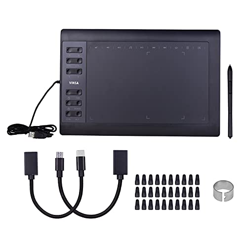 Tableta de dibujo profesional de 10x6 pulgadas con lápiz óptico y accesorios para PC