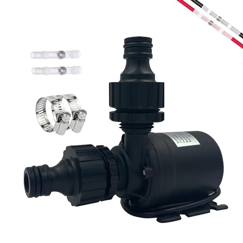 Tulov Pompa dell'acqua DC 12 V, piccola pompa brushless, pompa ad immersione senza spazzole, 800 l/h 5 m, con nucleo in ceramica per piscine, acquari, fontane solari e piccoli impianti di irrigazione