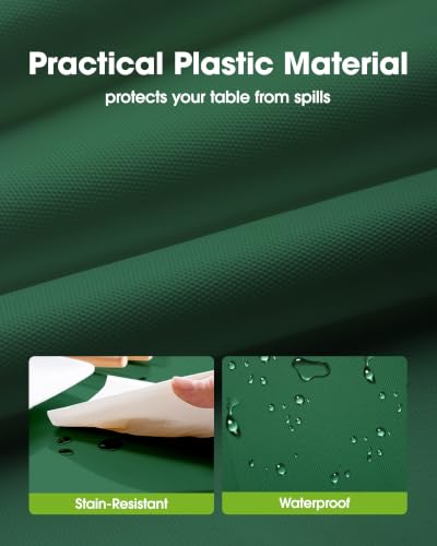 Image of Pureegg Plastic Table Cloth Disposable 54x108 Inch 10 Pack, Emerald Green