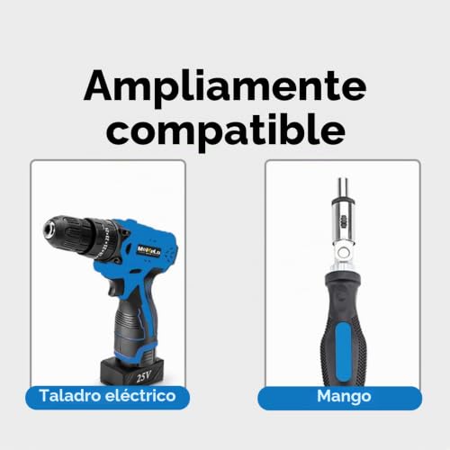 Miniatura 6 de Pabbyeey Juego De 2 Extensiones Flexibles De Broca 300mm - Eje Flexible Con Vástago Hexagonal 1 4 6,35 Mm - Soporte De Broca Y Destornillador Flexible Para Taladro Y Espacios Reducidos