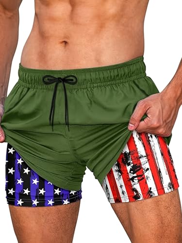 Keevoom Mens Swim Trunks Stretch Compression Liner Swimming Shorts Swimwear Quick Dry Swimsuit Bathing Suits Board Shorts