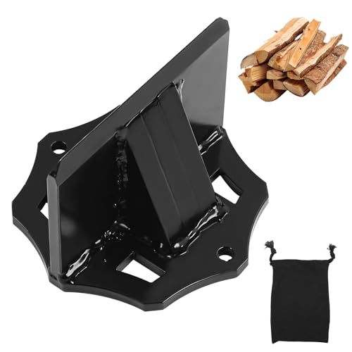 MaxEarn Cuña para leña, Pequeño Cuña Divisora Carbono, Divisor de leña, Manual Divisor de Troncos, Astilladora de Troncos para Estufa leña Pequeña, 70mm Diámetro x 50mm Altura