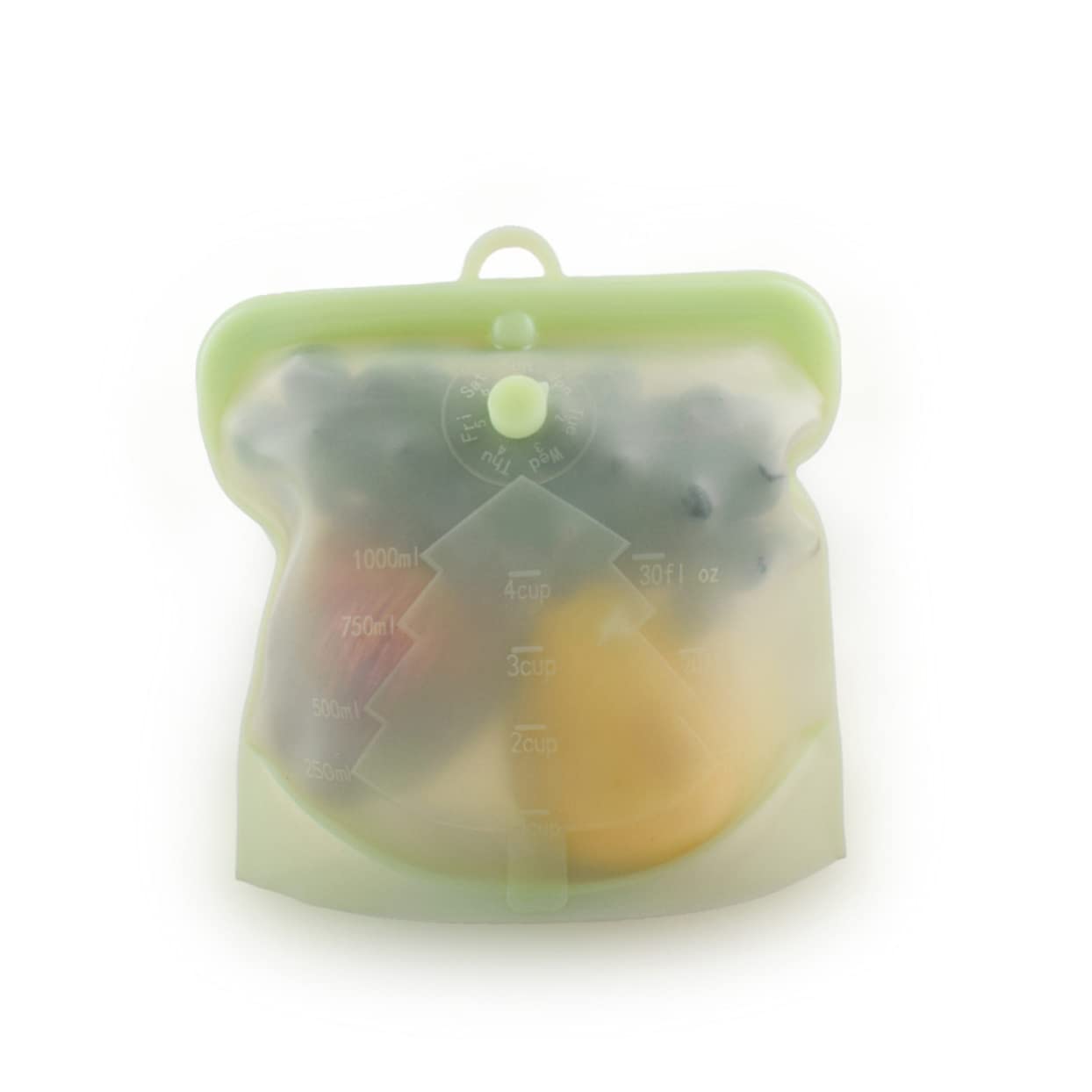 KOMBIUDA Sacchetti Per Alimenti Riutilizzabili in Silicone Sacchetti Congelatore Per Frutta Verdura 3 Pezzi Richiudibili