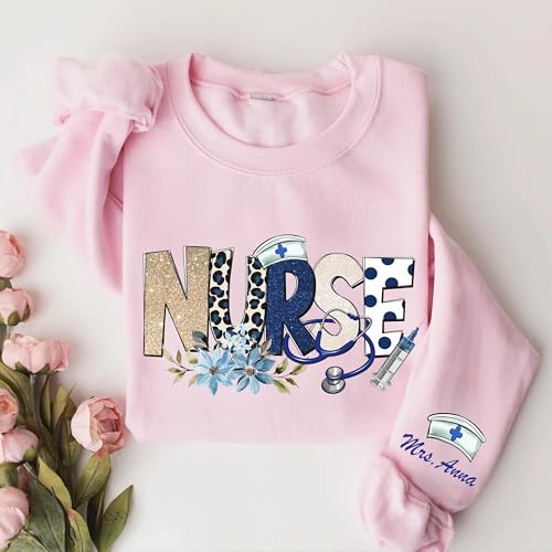 Personalized Nurse Sweatshirt, Custom Nurse Coquette Sweatshirt, Personalized Nurses Shirt with Name, Cute Nursing Crewneck, Labor and Delivery Nurses Appreciation Gift, RN Student Top ds44