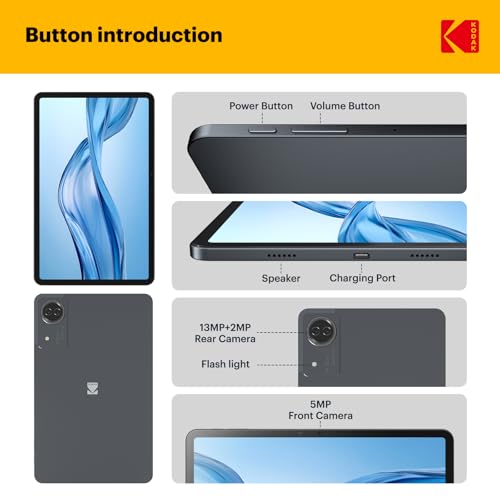 Image of KODAK K12 12 Inch Android 15 Tablet, 18GB RAM 128GB ROM(1TB Expandable), 2000x1200 Incell Display, Octa-Core Processor, 8000mAh Battery, Dual WiFi, Bluetooth